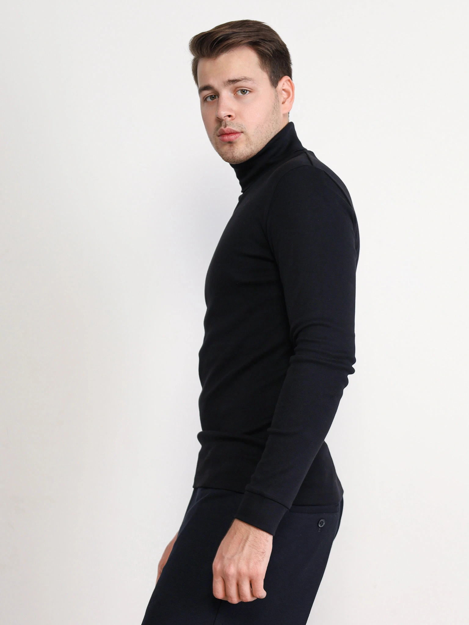 Водолазка черного цвета из хлопка